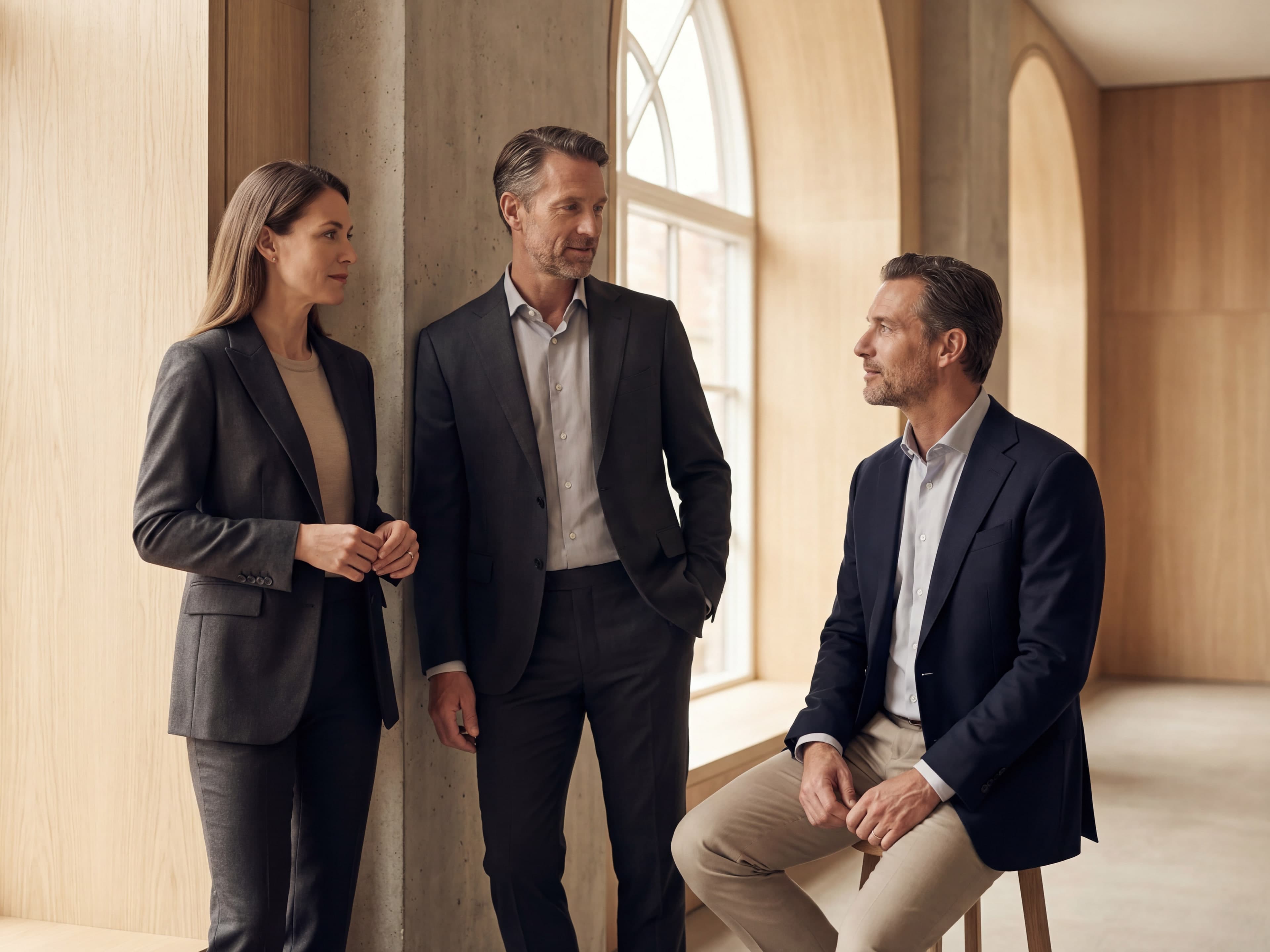 Sample grid of polished professional headshots with premium lighting and clean business styling.