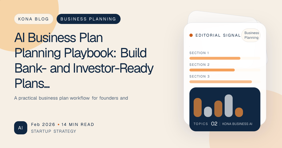 AI business plan planning system with executive summary, market, and financial sections