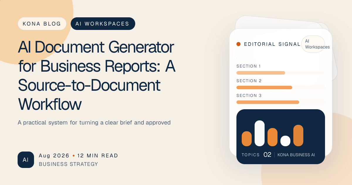 AI document generator workflow from source files to an editable business report