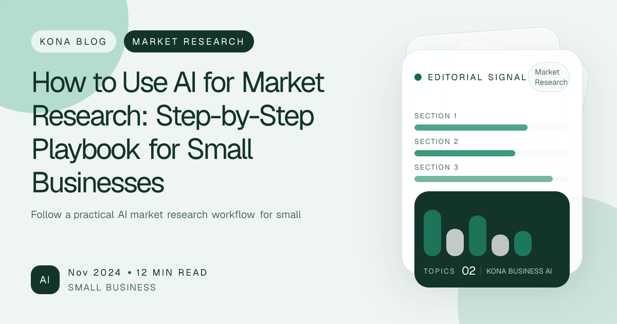 Illustration of AI-powered market research dashboards for small teams