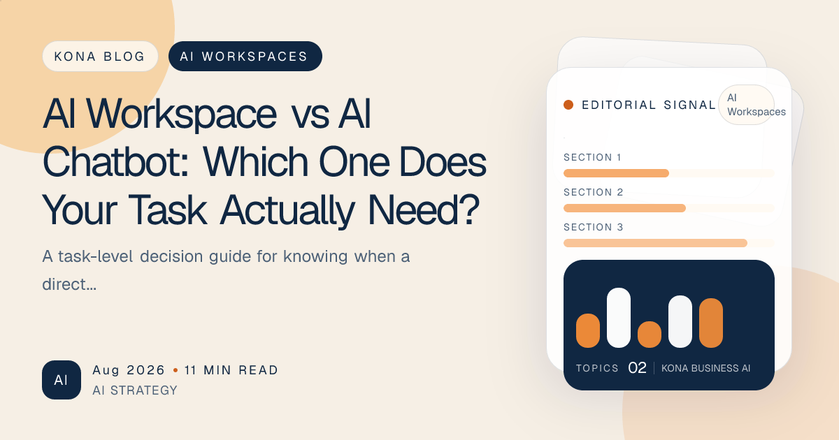 Comparison of an AI chatbot response and a persistent AI workspace work result