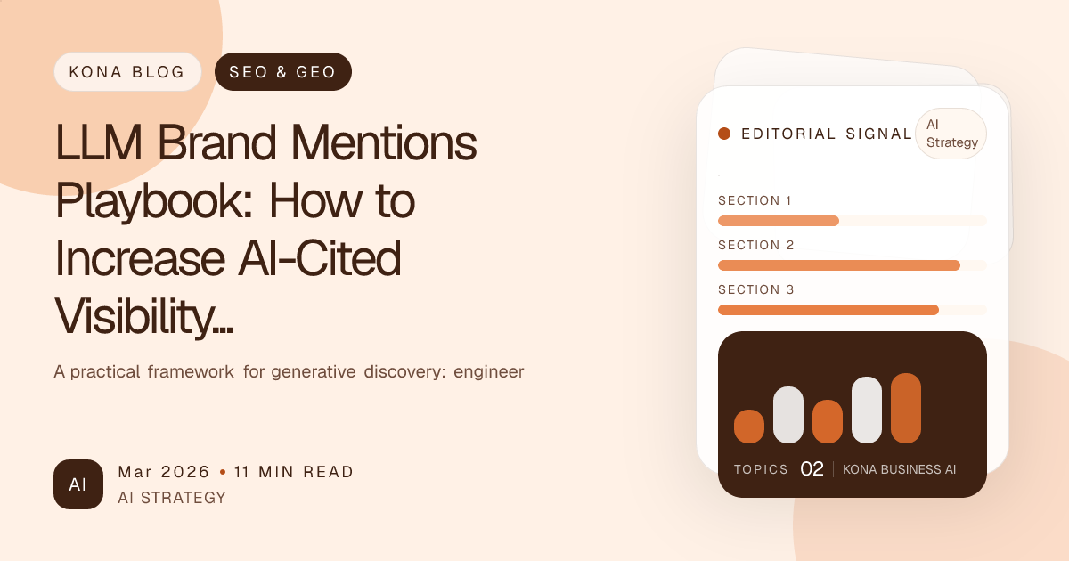 Brand visibility model for AI answers with citations, entities, and trusted references