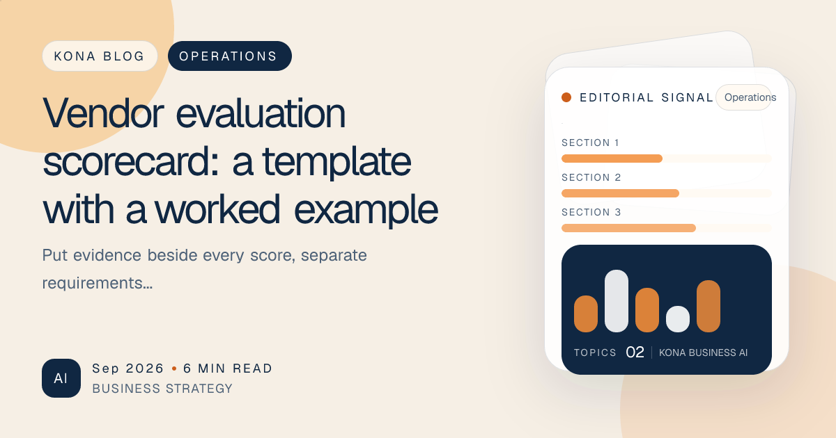 Vendor evaluation scorecard: a template with a worked example — practical guide and template
